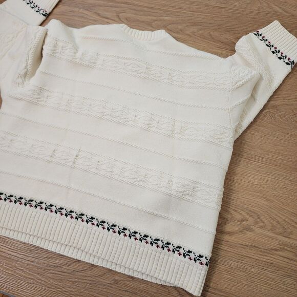 Cabelas Sweater Womens XL Chunky Knit Embroidered With Birds Vintage 90's - Picture 10 of 12